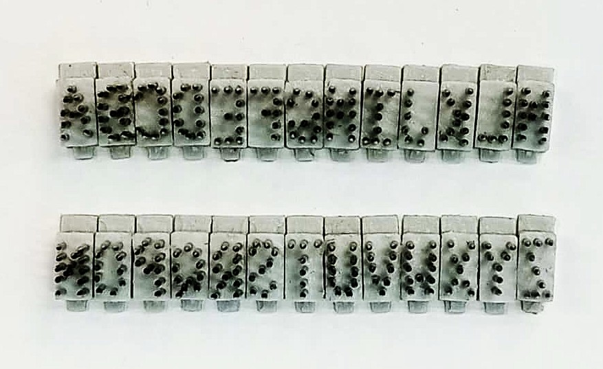 Juego de letras (abecedario) CTN, p/tatuadora altura 8mm.