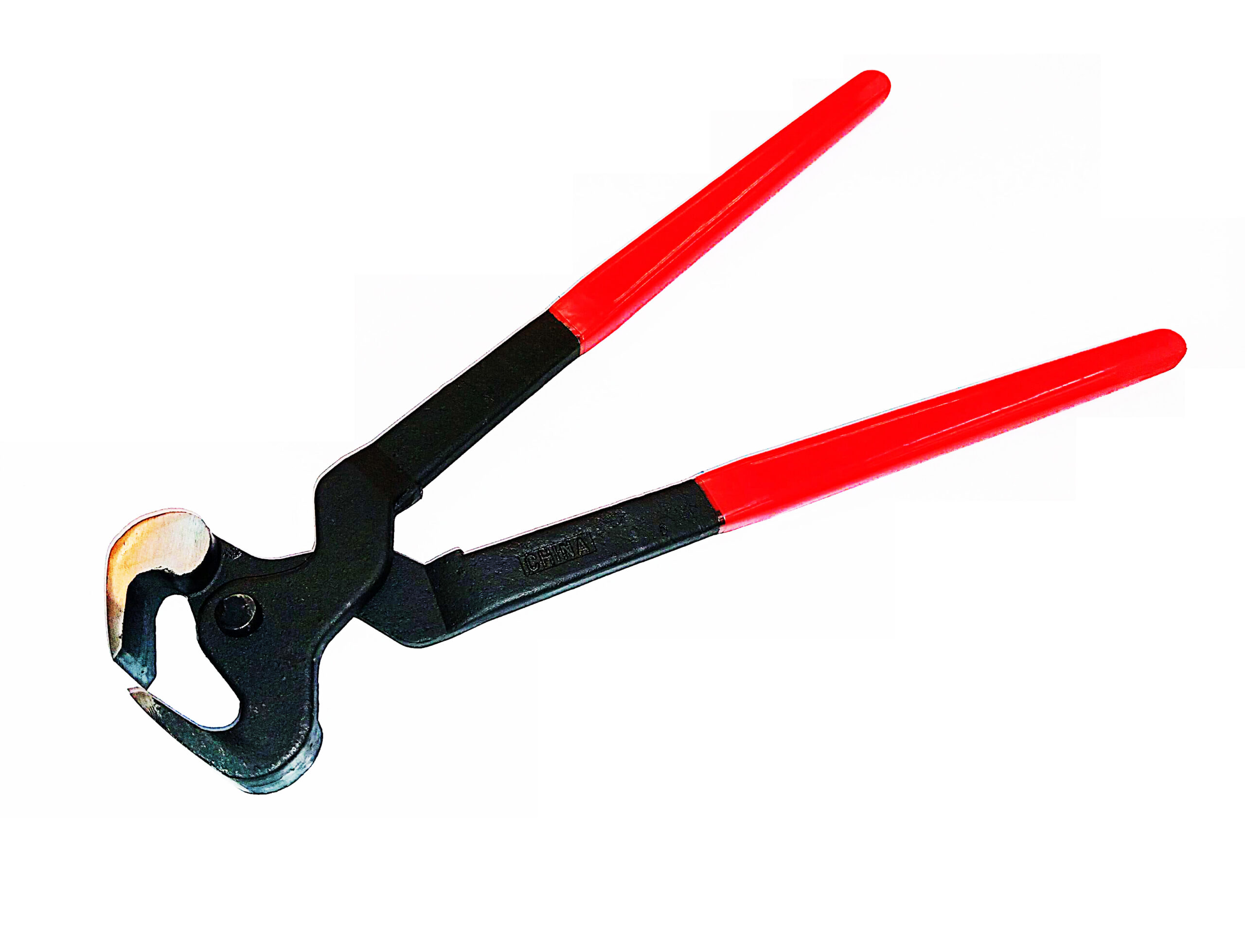 Tenaza herrador económica, mangos rojos 35cm.